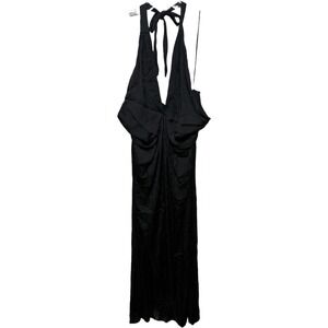 Old Navy Slinky Maxi length halter dress black size XL Whimsigoth goth formal